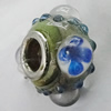 Handmade European Style Lampwork Beads With Platinum Color Copper Core, About 18x11mm Hole:5mm, Sold by PC