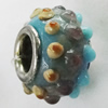 Handmade European Style Lampwork Beads With Platinum Color Copper Core, About 15x9mm Hole:5mm, Sold by PC