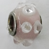 Handmade European Style Lampwork Beads With Platinum Color Copper Core, About 15x9mm Hole:5mm, Sold by PC