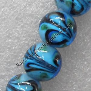 Lampwork Beads, Round 16mm Hole: About 1.5mm, Sold by PC