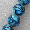 Lampwork Beads, Round 16mm Hole: About 1.5mm, Sold by PC