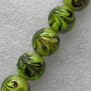 Lampwork Beads, Round 18mm Hole: About 1.5mm, Sold by PC