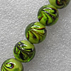 Lampwork Beads, Round 20mm Hole: About 2mm, Sold by PC