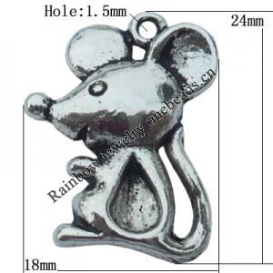 Pendant Zinc Alloy Jewelry Findings Lead-free, 18x24mm Hole:1.5mm, Sold by Bag
