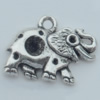 Pendant Zinc Alloy Jewelry Findings Lead-free, Elephant 20x17mm Hole:2mm, Sold by Bag