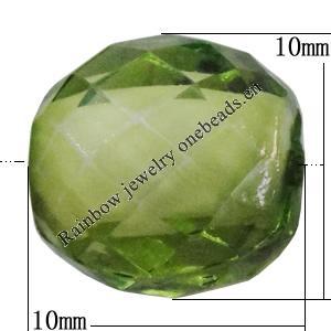 Fantastic Acrylic Beads, Faceted Round 10mm Hole:2mm, Sold by Bag