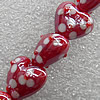 Lampwork Beads, Heart 14mm Hole: About 1.5mm, Sold by PC