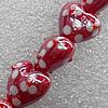 Lampwork Beads, Heart 28mm Hole: About 2mm, Sold by PC