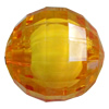 Fantastic Acrylic Beads, Faceted Round 10mm Hole:2mm, Sold by Bag