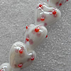 Lampwork Beads, Heart 16mm Hole: About 1.5mm, Sold by PC
