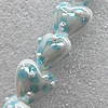 Lampwork Beads, Heart 12mm Hole: About 1.5mm, Sold by PC