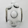 Handmade European Style Lampwork Beads With Platinum Color Copper Core, About 15x9mm Hole:5mm, Sold by PC