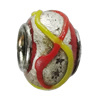 Handmade European Style Lampwork Beads With Platinum Color Copper Core, About 10x14mm Hole:5mm, Sold by PC