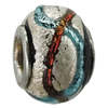 Handmade European Style Lampwork Beads With Platinum Color Copper Core, 10x14mm Hole:5mm, Sold by PC