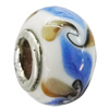 Handmade European Style Lampwork Beads With Platinum Color Copper Core, 15x10mm Hole:5mm, Sold by PC