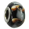 Handmade European Style Lampwork Beads With Platinum Color Copper Core, 15x10mm Hole:5mm, Sold by PC