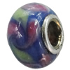 Handmade European Style Lampwork Beads With Platinum Color Copper Core, 15x10mm Hole:5mm, Sold by PC