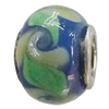 Handmade European Style Lampwork Beads With Platinum Color Copper Core, 15x10mm Hole:5mm, Sold by PC