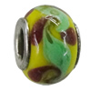 Handmade European Style Lampwork Beads With Platinum Color Copper Core, 15x10mm Hole:5mm, Sold by PC