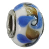 Handmade European Style Lampwork Beads With Platinum Color Copper Core, 15x10mm Hole:5mm, Sold by PC