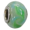 Handmade European Style Lampwork Beads With Platinum Color Copper Core, 15x10mm Hole:5mm, Sold by PC