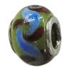 Handmade European Style Lampwork Beads With Platinum Color Copper Core, 15x10mm Hole:5mm, Sold by PC