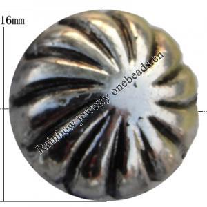Jewelry findings, CCB  plastic Beads Antique silver, Flat Round 16mm Hole:2mm, Sold by Bag