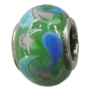 Handmade European Style Lampwork Beads With Platinum Color Copper Core, 15x10mm Hole:5mm, Sold by PC