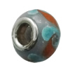 Handmade European Style Lampwork Beads With Platinum Color Copper Core, 15x10mm Hole:5mm, Sold by PC