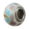 Handmade European Style Lampwork Beads With Platinum Color Copper Core, 15x10mm Hole:5mm, Sold by PC