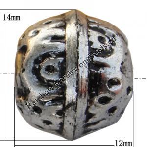 Jewelry findings, CCB  plastic Beads Antique silver, 14x12mm Hole:3mm, Sold by Bag