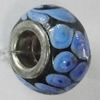 Handmade European Style Lampwork Beads With Platinum Color Copper Core, 15x10mm Hole:5mm, Sold by PC