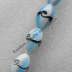 Lampwork Beads, Oval 27x16mm Hole: About 2mm, Sold by PC