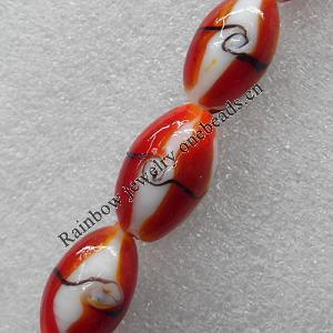 Lampwork Beads, Oval 27x16mm Hole: About 2mm, Sold by PC