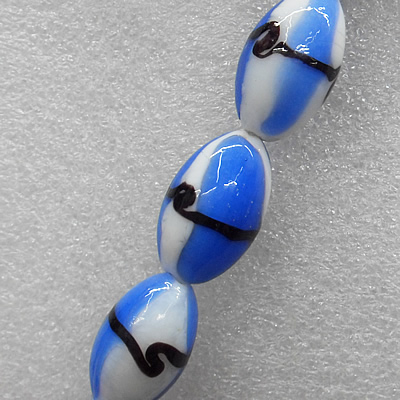 Lampwork Beads, Oval 27x16mm Hole: About 2mm, Sold by PC