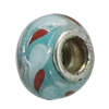 Handmade European Style Lampwork Beads With Platinum Color Copper Core, 15x10mm Hole:5mm, Sold by PC