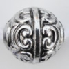 Jewelry findings, CCB plastic Beads Antique silver, Oval 12x11mm Hole:2mm, Sold by Bag