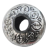 Jewelry findings, CCB plastic Beads Antique silver, Flat Round 7x14mm Hole:2mm, Sold by Bag