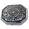 Jewelry findings, CCB plastic Beads Antique silver, Polygon 22x18mm Hole:2mm, Sold by Bag