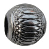Jewelry findings, CCB plastic European style Beads Beads Antique silver, Drum 13x13mm Hole:5mm, Sold by Bag