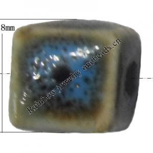 Porcelain beads, Cube 8x8mm, Sold by Bag