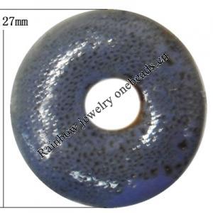 Porcelain beads, Donut 27mm Hole:8mm, Sold by Bag