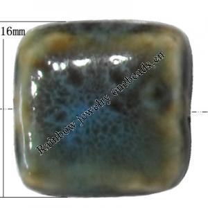 Porcelain beads, Square 16x16mm, Sold by Bag