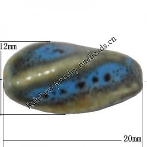 Porcelain beads, Twist Oval 20x12mm, Sold by Bag
