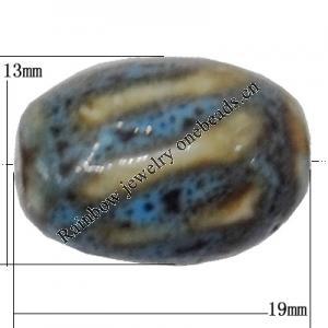 Porcelain beads, Oval 19x13mm, Sold by Bag