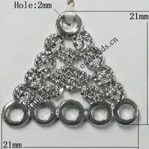 Copper Connectors Jewelry Findings Lead-free Platina Plated, 21mm Hole:2mm, Sold by Bag