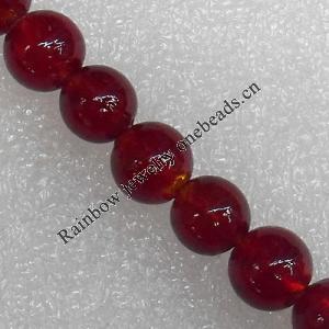 Silver Foil Lampwork Beads, Round 12mm Hole: About 1.5mm, Sold by PC