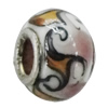 Handmade European Style Lampwork Beads With Platinum Color Copper Core, 15x10mm Hole:5mm, Sold by PC