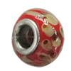 Handmade European Style Lampwork Beads With Platinum Color Copper Core, 15x10mm Hole:5mm, Sold by PC