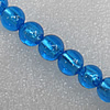 Silver Foil Lampwork Beads, Round 10mm Hole: About 1.5mm, Sold by PC